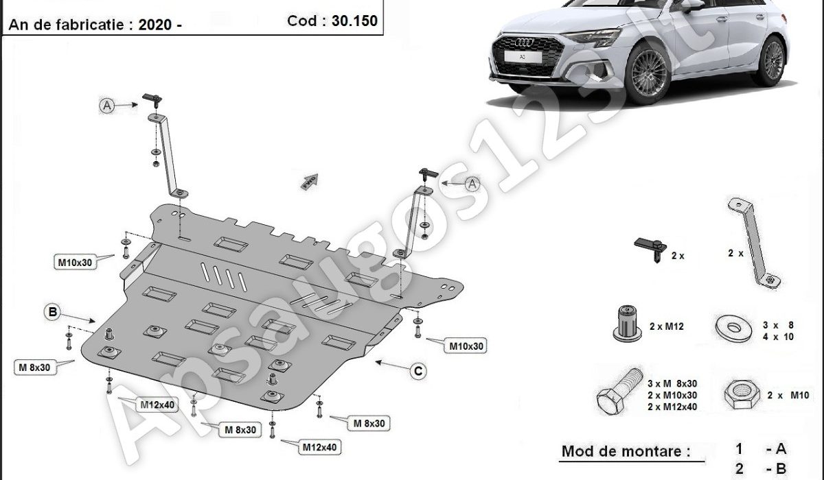 Audi A3 apsauga 2020-2023