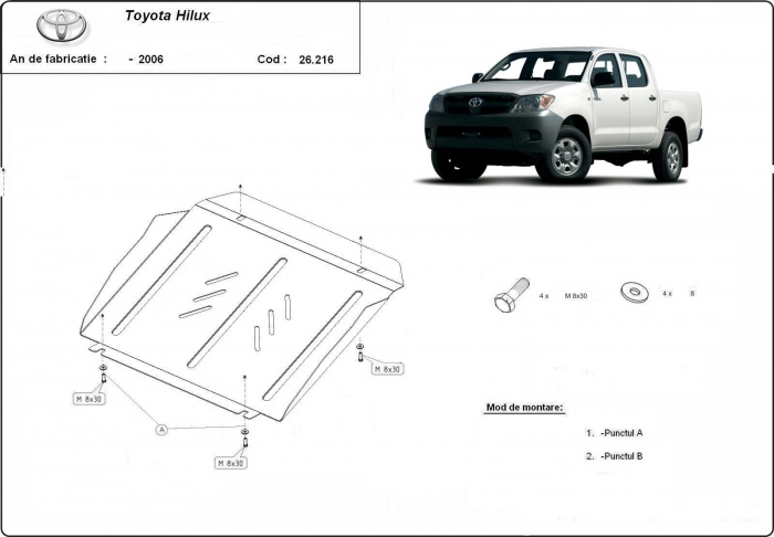 Toyota Hilux variklio apsauga 2000-2004 - Image 3