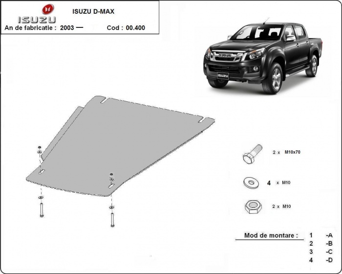 Isuzu D-Max pavarų dėžės apsauga 2012-2019 - Image 3