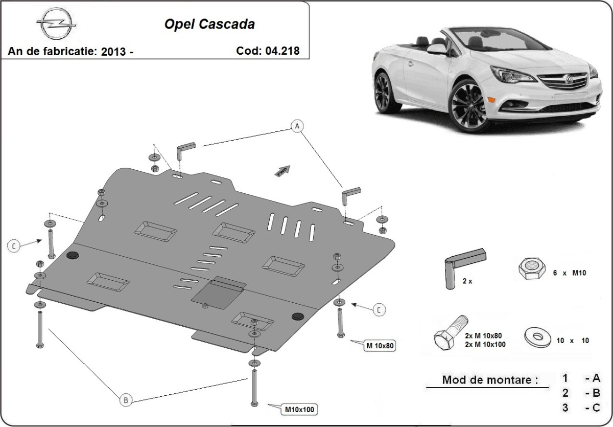 Opel Cascada variklio apsauga 2013-2019 - Image 3