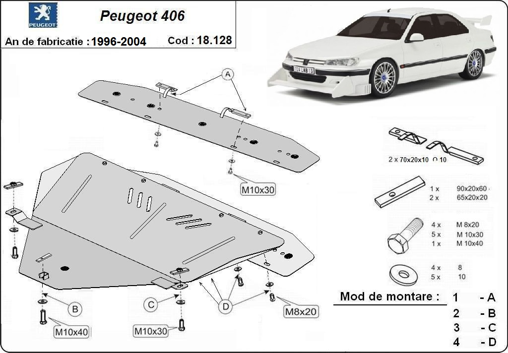 Peugeot 406 variklio apsauga 1996-2004 - Image 3