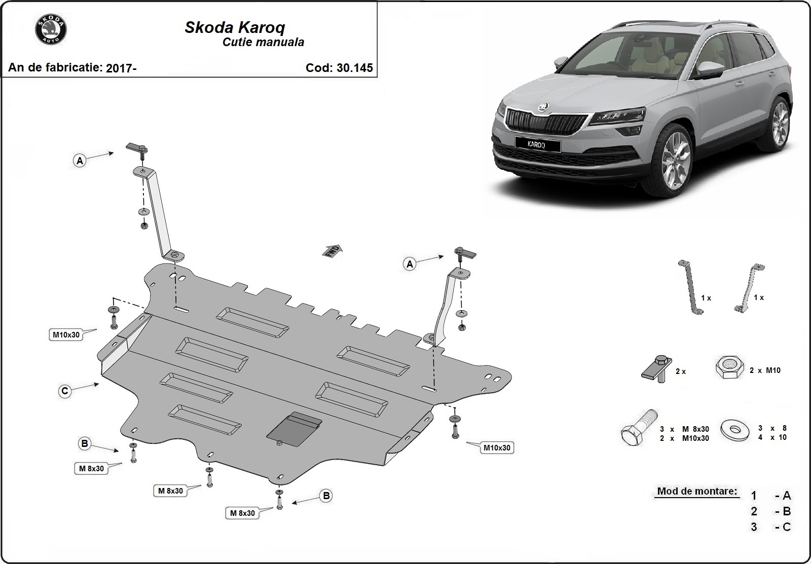 Škoda Karoq variklio apsauga 2017-2026 (MT) - Image 3