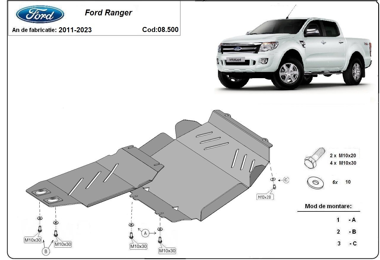 Ford Ranger variklio apsauga 2010-2023 - Image 3