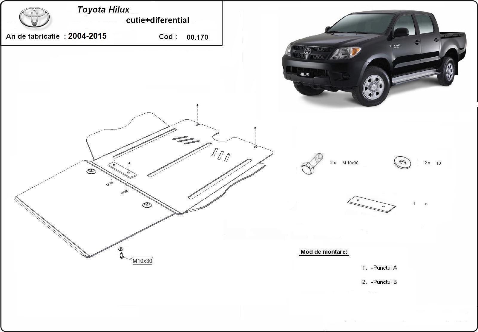 Toyota Hilux diferencialo apsauga 2004-2015 - Image 3